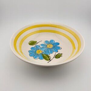 Mid-Century Modern Daisy Ceramic Serving Bowl Quiet Luxury Home Decor 7.25"